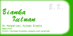 bianka kulman business card